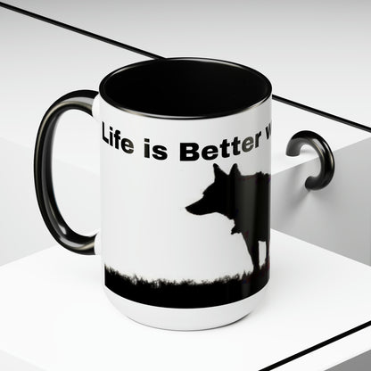 Life is Better With a Heeler" Seasonal and Holiday Gift Coffee Mug