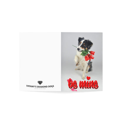 Be Mine Valentine's Day Australian Shepherd Blank Greeting Cards (1, 10, 30, and 50pcs)