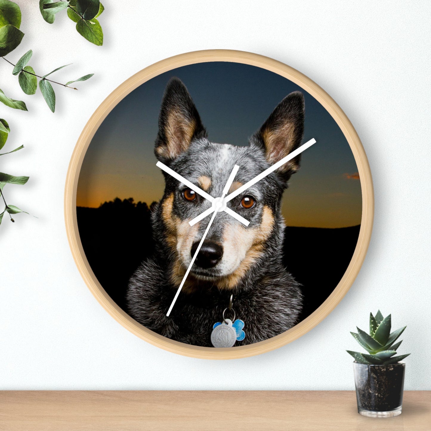 Blue Heeler Wall Clock Timeless Elegance for Dog Lovers' Spaces