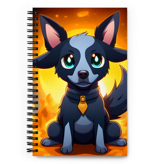 Chibi Blue Heeler With Cow Ears Spiral notebook